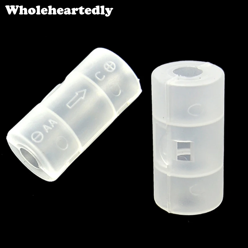 

New Arrival 4PCS AA to C Battery Adaptor Holder Case Converter Switcher LR06 AA to C LR14 Size Battery Storage Box DropShipping