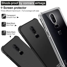 

IMAK Brand For OnePlus 6 Case Shockproof by Corners Air-Bag Soft TPU Back Cover, With Gift Soft Explosion-Proof Film