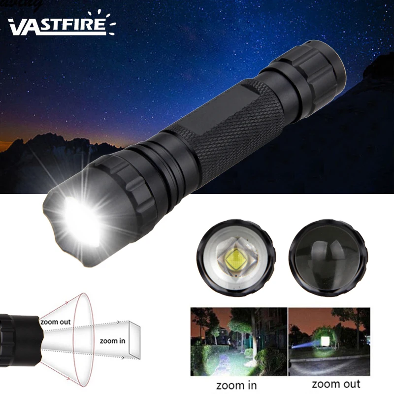 

5 Mode 500 LM White light LED Hunting Flashlight Gun Lamp Mount Predator Tactical Hunting flashlight+18650 Battery