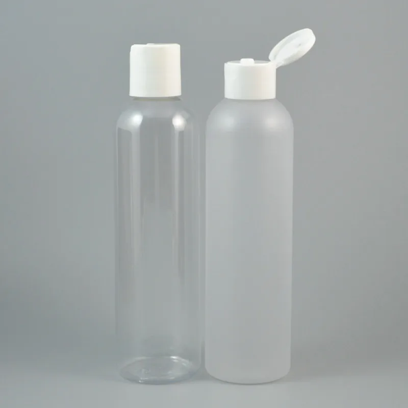 40pc/lot 250ml Clear/Frost Plastic Shampoo Bottle, Flip Cap,Empty Cream