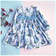 Г., платье для малышей, Женский со сборками осенние платья принцессы с длинными рукавами и цветочным принтом для детей 3, 4, 5, 6, 7 лет, детская одежда