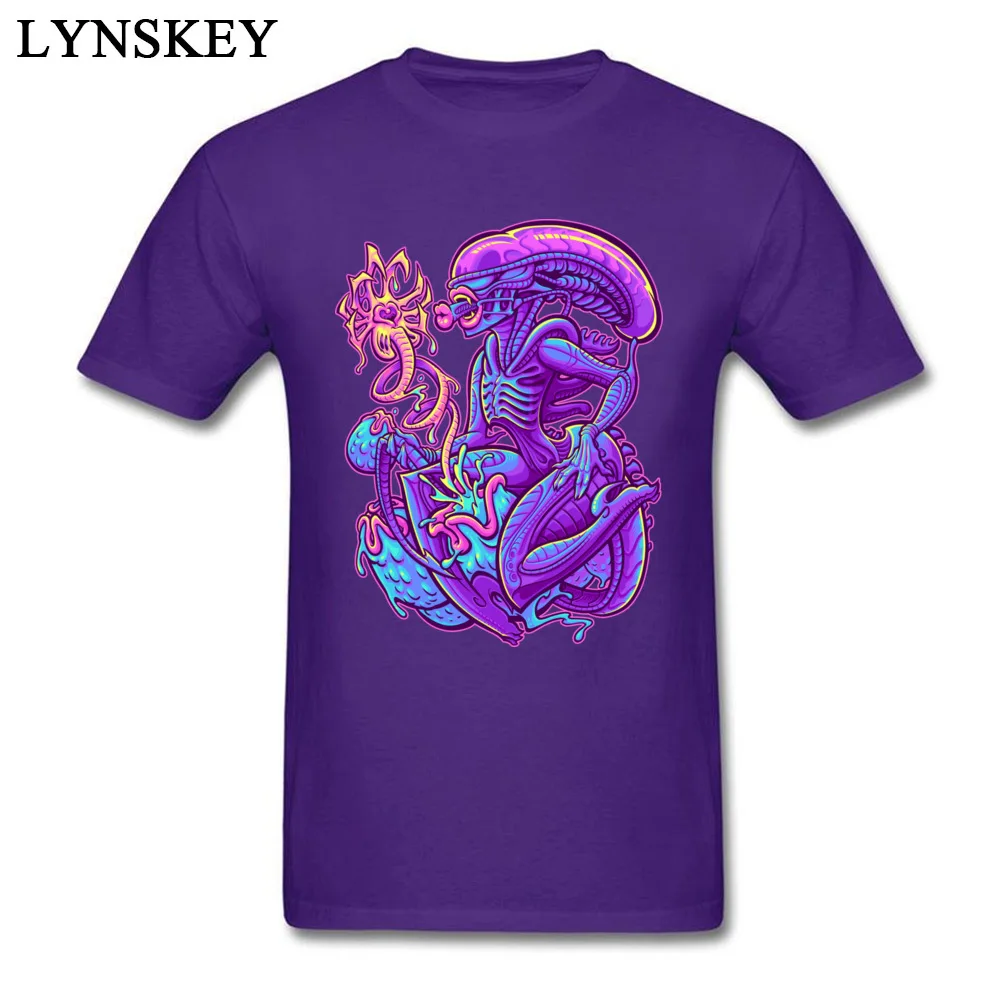 T-shirts 3D Printed Short Sleeve Fashion Crew Neck 100% Cotton Tops Tees Normal Summer Autumn ALIEN PINUP Tee-Shirts for Men ALIEN PINUP purple