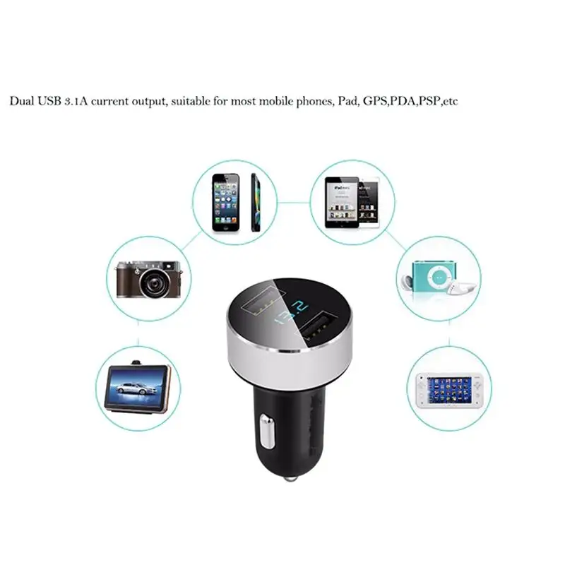 Автомобильное зарядное устройство с двумя USB портами 5 В 3 1 А| |
