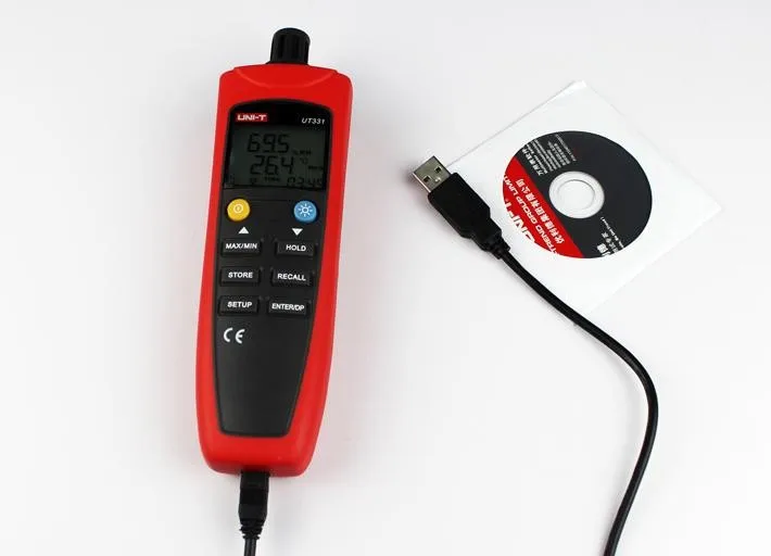 UNI-T UT331 цифровой термо-гигрометр термометр Температура Влажность измеритель влажности тестер с ЖК-подсветкой и USB