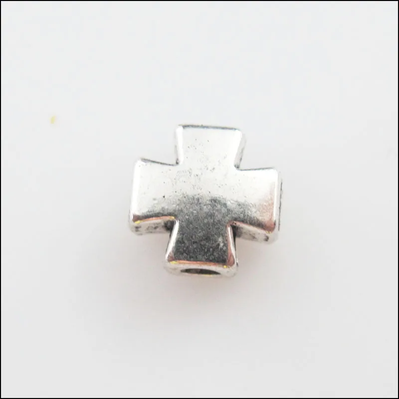 35 шт. Тибетский серебристый цвет Гладкой Крест Spacer бусины 8 мм | Украшения и