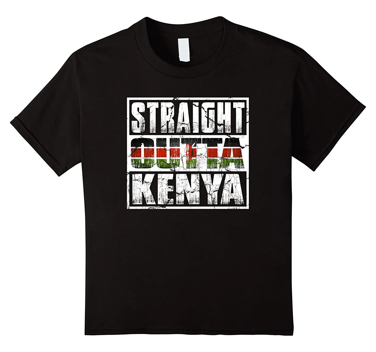 2018 Hot sale Fashion Straight Outta Kenya t shirt Kenya Flag Tee