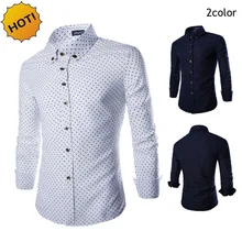 Г. Модные осенние платье звезда печати хлопок Для мужчин с длинным рукавом Рубашка с отворотом Camisa Masculina Homme Hombre Повседневная рубашка M-XXL