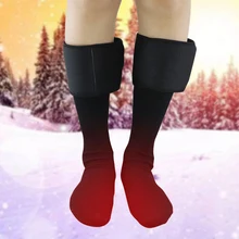 1 пара носков с подогревом с питанием от аккумулятора, зимние согревающие носки с электрическим подогревом для мужчин и женщин, уличные лыжные гетры для ног, хлопковые носки