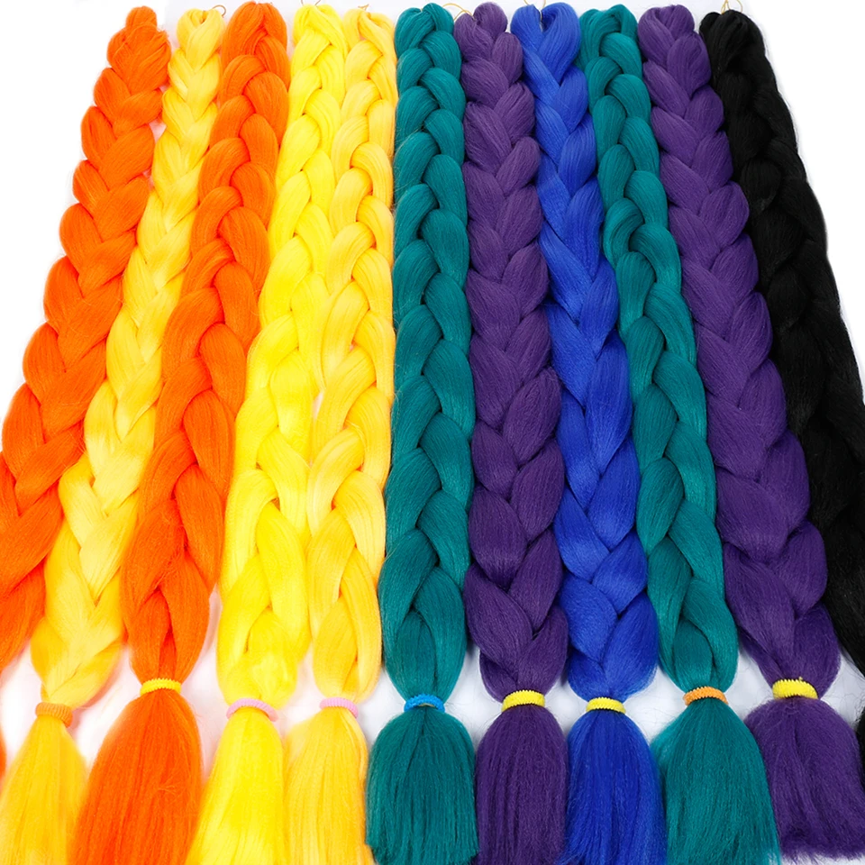 

Allaosify HAIR Synthetic Crochet Braids In Jumbo Braiding Hair One Piece 82 Inch 165g/pcs Pure Color In Hair Extensions