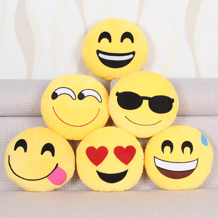 

Dropshipping 35*35CM 1piece Emoji Phone emotion Plush Cushion Home & Garden Cars & Office Pillow Toys kids Promotional gifts