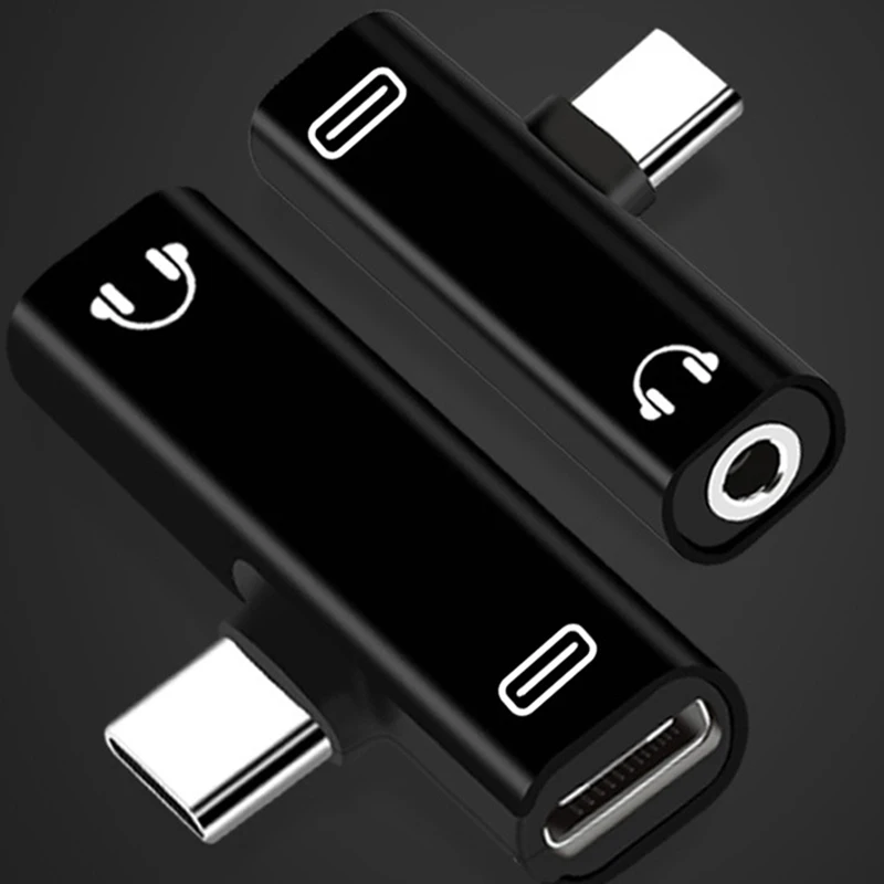 

2 In 1 Type C To 3.5mm Jack Earphone Charging Converter USB Type-C Audio Adapter For Xiaomi Redmi Huawei P30 P20 Type C Phones