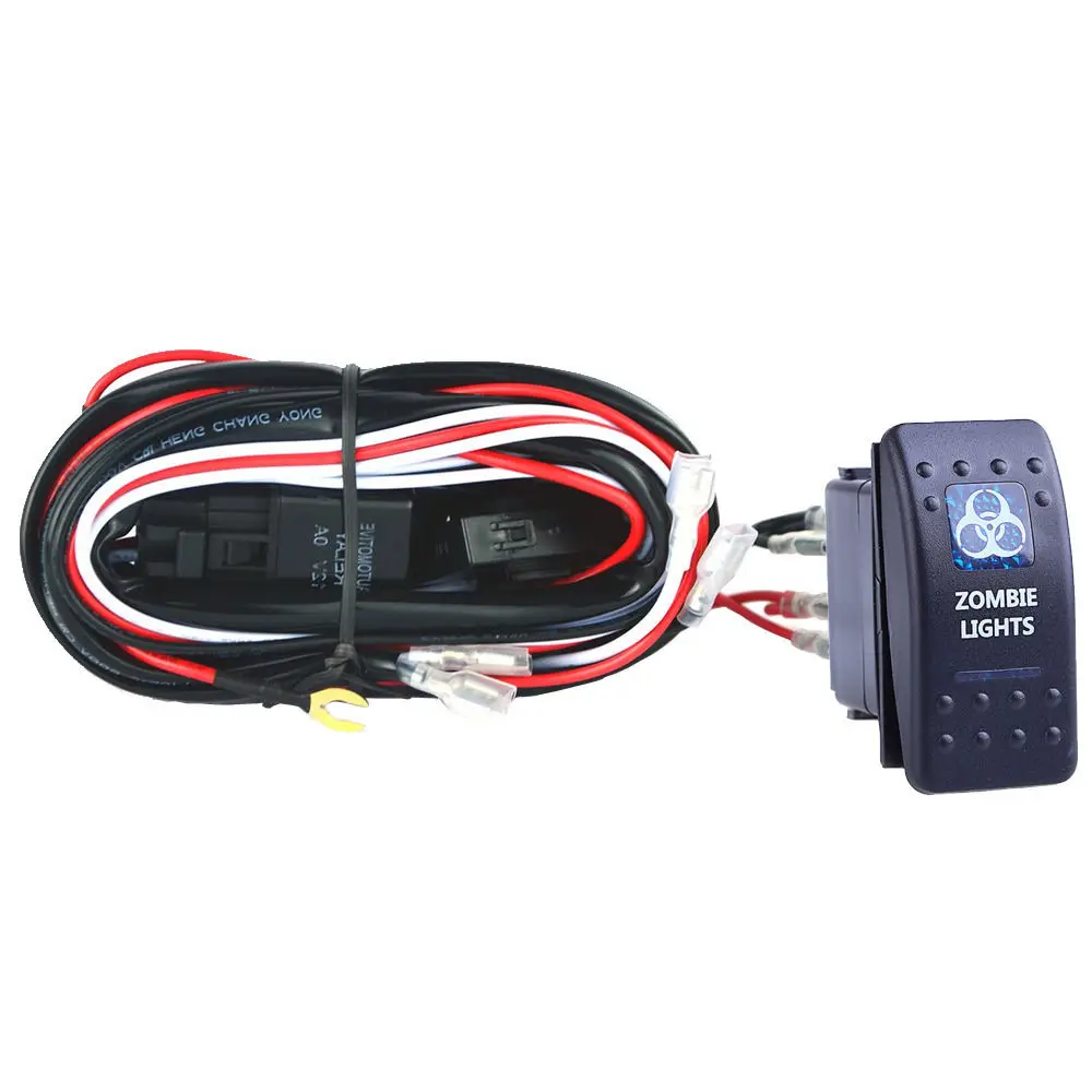 EE support 40A Wiring Harness Kit LED Light Bar Rocker Switch Toggle light Fuse SPST Zombie Car Styling XY01-in Car Switches & Relays from Automobiles ...