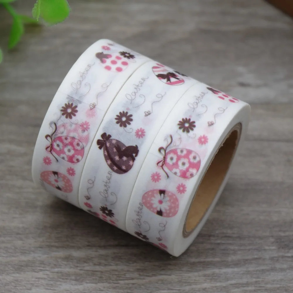 2017 Baru 1x Pink Telur Paskah Kartun Jepang Washi Pita Cinta