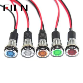 

FILN FL1M-12FW-1 mini metal red yellow green 6v 12v 48v 110v 220v pilot lamp with 20cm cable