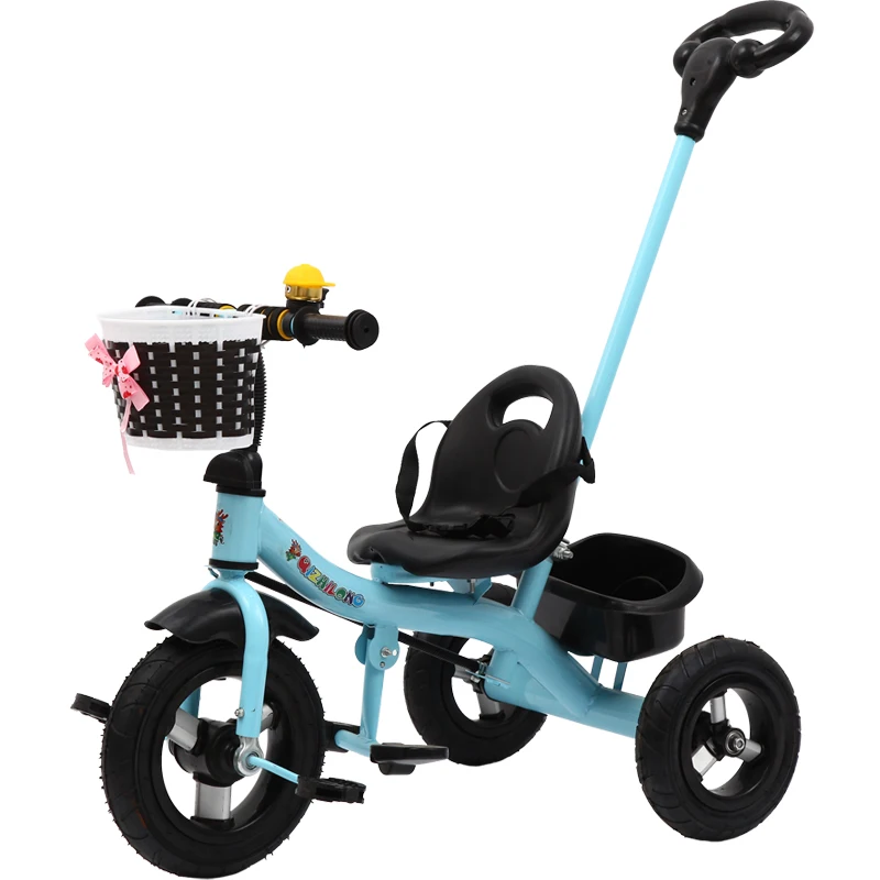 cheap Children Three Wheel Balance Bike Tricycle with Removable Push Handle Baby Trolley Bicycle with Adjustable Seat Children Gift