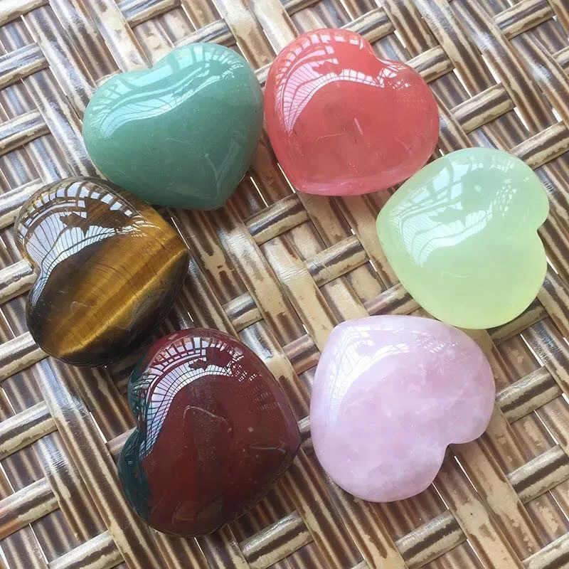 1PCS love Stone Crystal Heart-shaped Natural Rose Quartz Gemstone Healing Chakra Reiki Craft Fun Toys | Дом и сад
