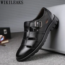 Летняя обувь; мужские кожаные сандалии; дизайнерская обувь из натуральной кожи; Брендовые мужские уличные сандалии; мужские сандалии; коллекция года; сезон лето; buty meskie