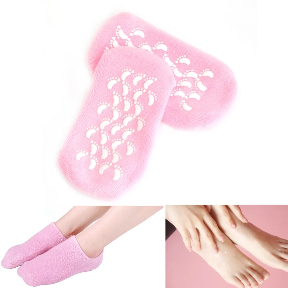 2Pc Soft Socks Feet Spa Socks Moisturizing Gel Silicone Gel Booties SPA