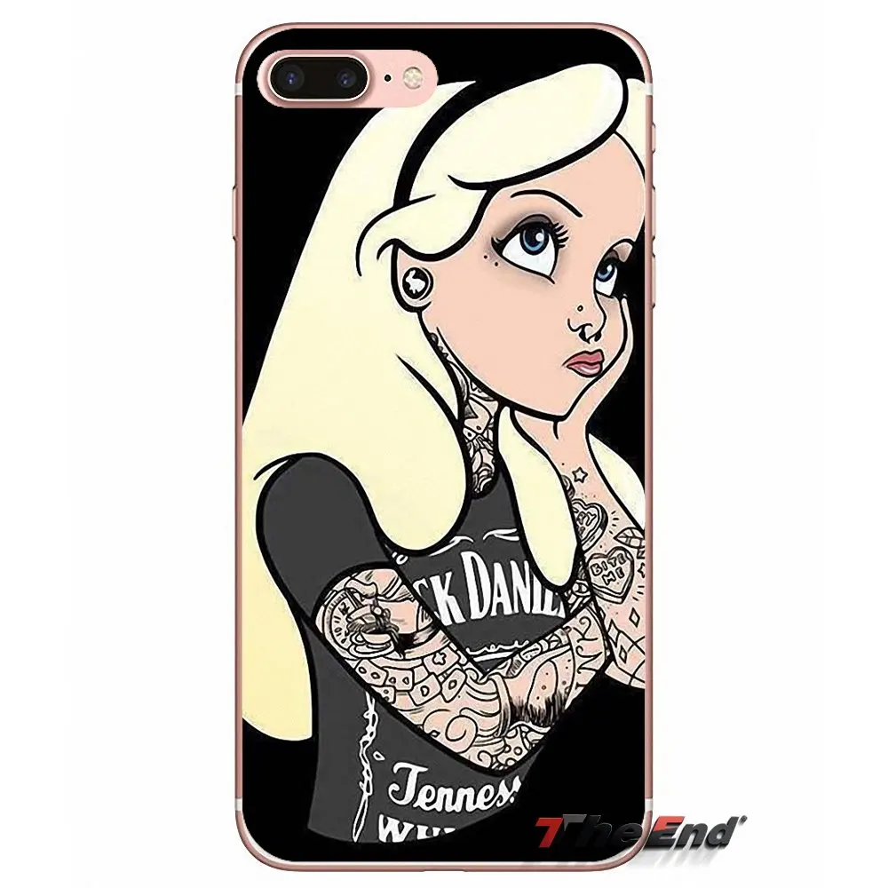 Татуировка Ариэль Алиса Белоснежка силиконовый чехол для Apple iPhone X 4 4S 5 5S SE 5C 6 6S 7 8