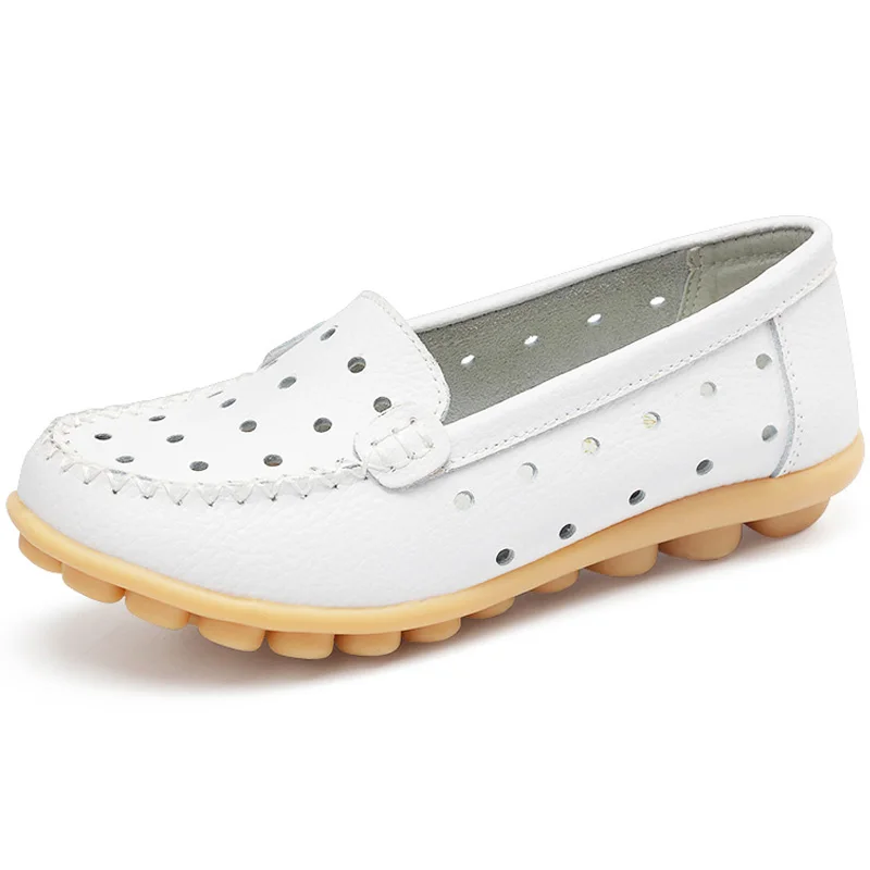 Туфли BeckyWalk женские летние дышащие оксфорды натуральная кожа без застежки лоферы