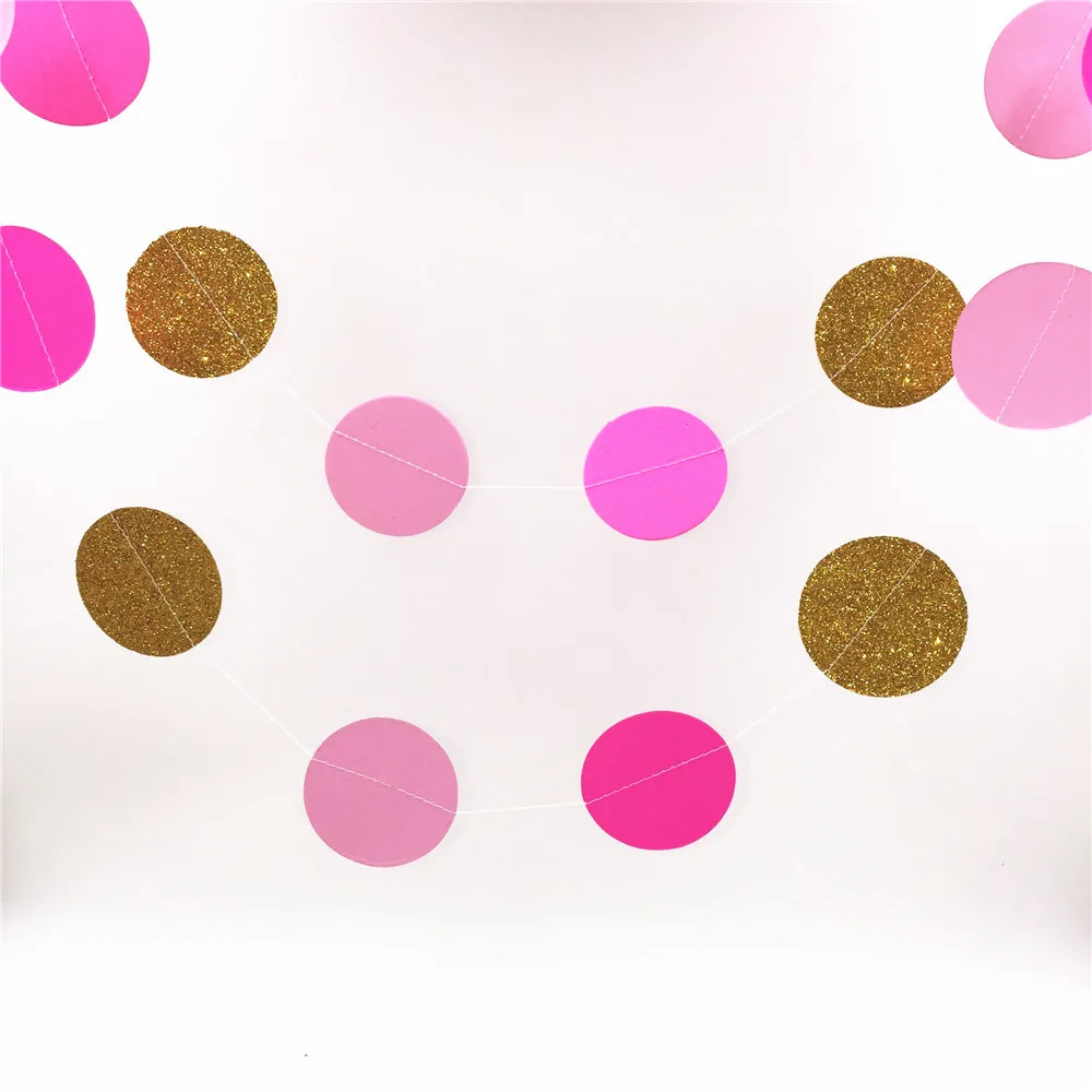 

2M 22 Series of Slices Circle Garland Polka Dot Paper Garland Photo Backdrop Bridal Shower Wedding Hanging Decor