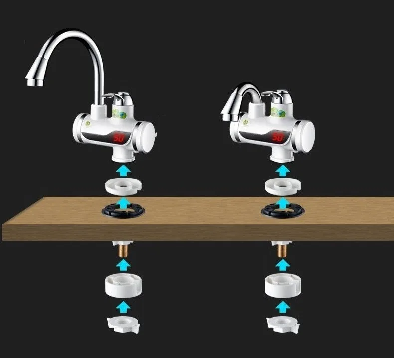 3000 Вт водонагреватель для кухни, кран для ванной, мгновенный кухонный водонагреватель, кран с ЖК-экраном, безрезервуарный кран с дисплеем температуры