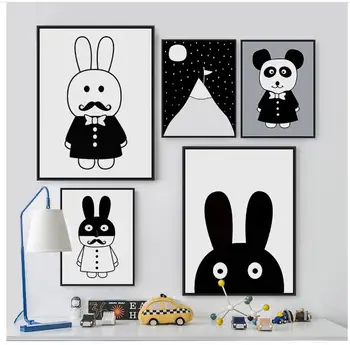

Black and White Animals Modern Prints Poster Canvas Printings Wall Canvas Art Prints Wall Pictures for kids Living Room no frame