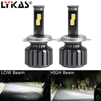

LYKAS 2pcs H4 Car Headlight Bulb 72w 8000LM Auto Led Light Bulb 6000K White