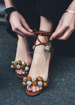 

Vinapobo lace up shoes brown Blue ankle strap sandals women thick high heels rhinestone flowers ladies elegant pumps 2018