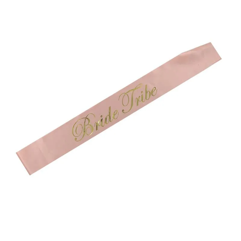1 Pcs Bride to Be Sash white Bride to Be Sash with Pink Team Bride for Hen Party Wedding Bridal Shower Gold Letter HW66 (5)