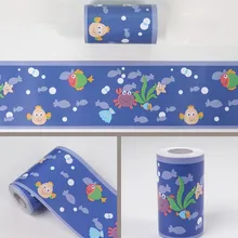 10 м линия талии настенные наклейки для кухни линия талии ванная комната туалет водонепроницаемые самоклеящиеся обои ПВХ границы комнаты Цветочные наклейки