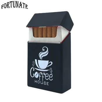

New Coffee House Style Hold 20 Silicone Cigarette Case Fashion Cover Elastic Rubber Portable Man/Women Cigarette Box Sleeve