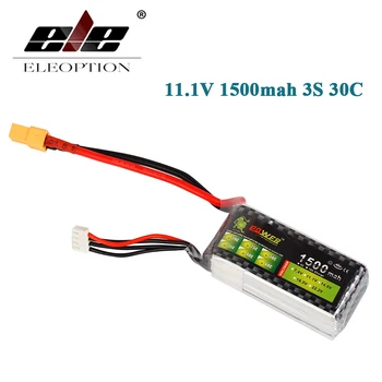 

ELEOPTION 11.1V 1500mah 3S 30C LiPo Battery For RC Car Truck Helicopter Airplane QAV250 Frame Kit with XT60 / T Plug