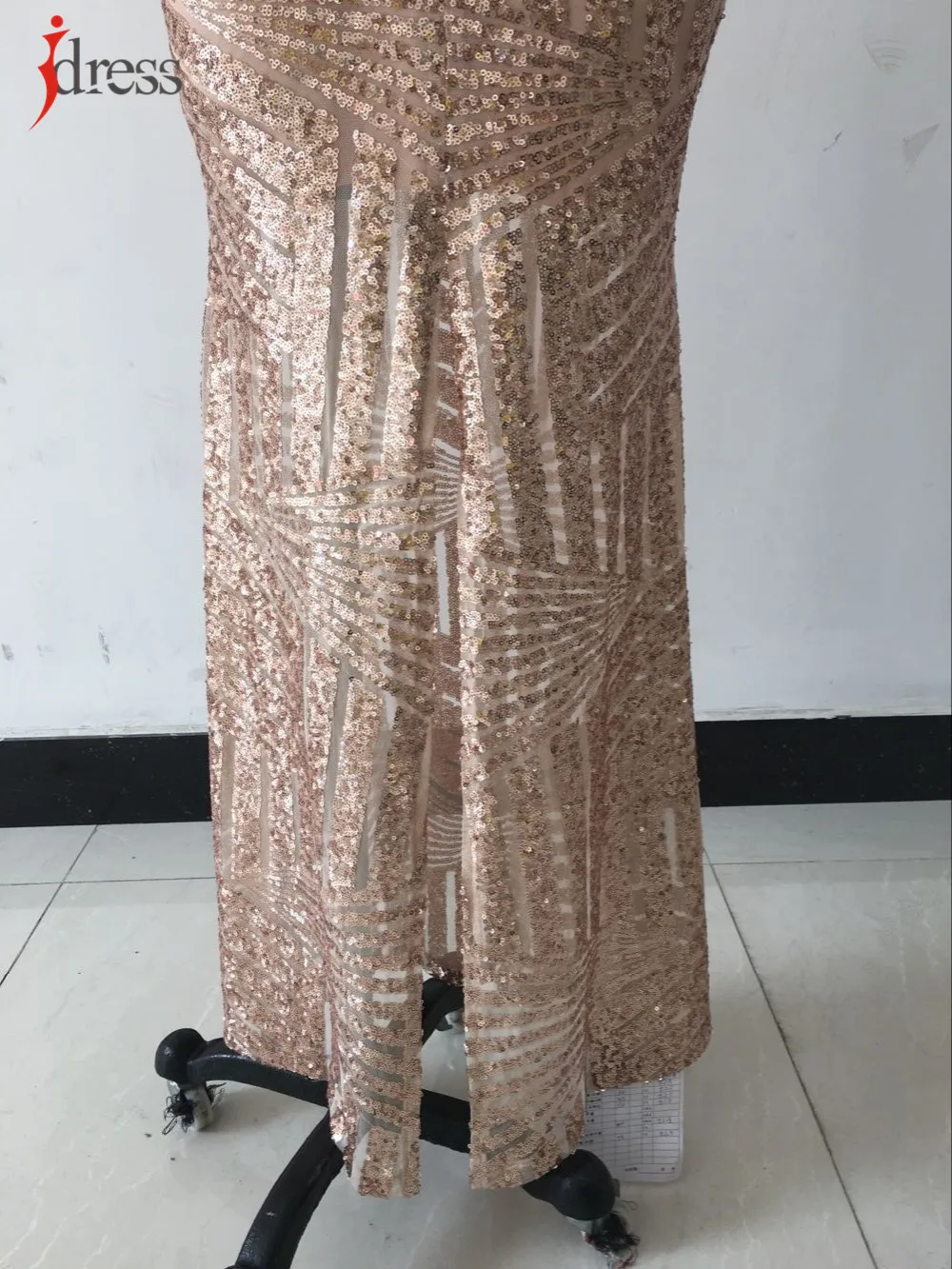 IDress Long Sequin Dress Backless Women Maxi Evening Party Dress Split Vestido De Noche Golden Party Night Club Lady Night Dress (5)