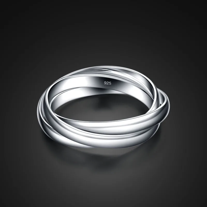 

Sterling silver ring fashion 3 ring combination.Contracted solid 925 silver ring Size 6-11 for woman.Personality silver jewelry