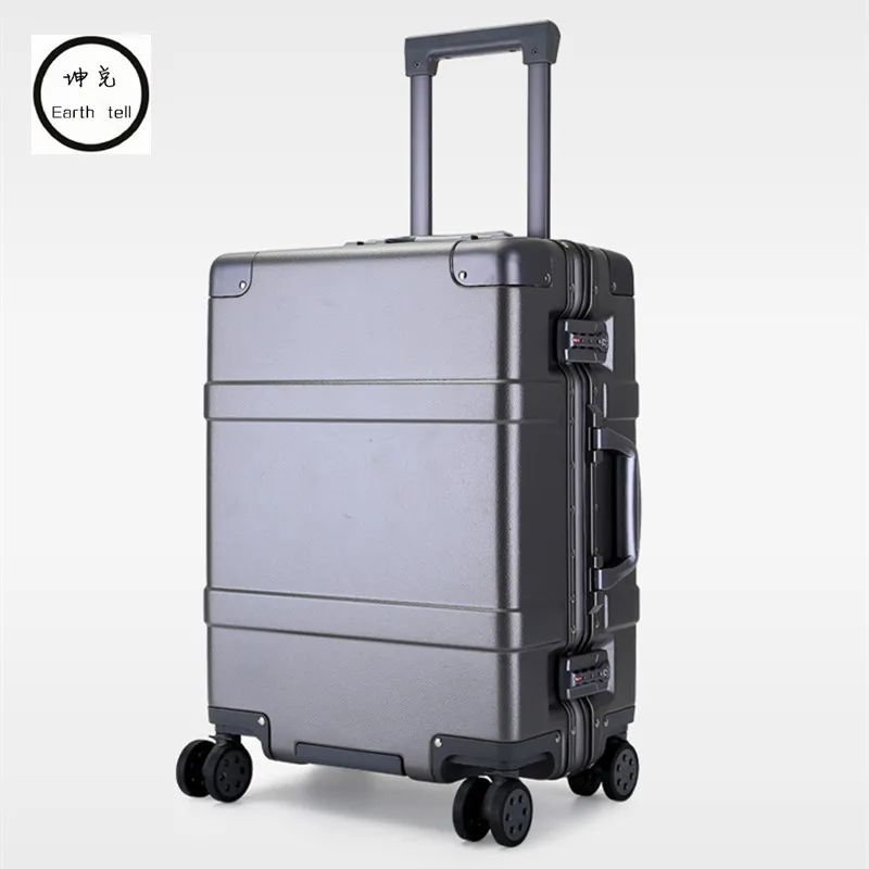 

NEW 20" 24 Inch men Aluminum frame PC rolling hardside suitcase travel trolley case cabin suitcases for girls women luggage bag