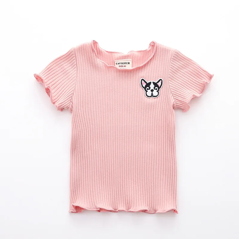 100%cotton Casual T Shirt Cartoon O Neck Summer T-shirt Girl Kids Children Clothes Tee Shirts Tops Cute Toddler Baby 0-5Y - Цвет: Черный