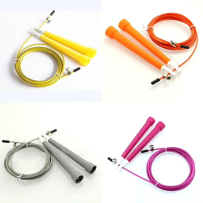 AIBOULLY 3M Jump Skipping Ropes Cable Steel Adjustable Fast Speed ABS