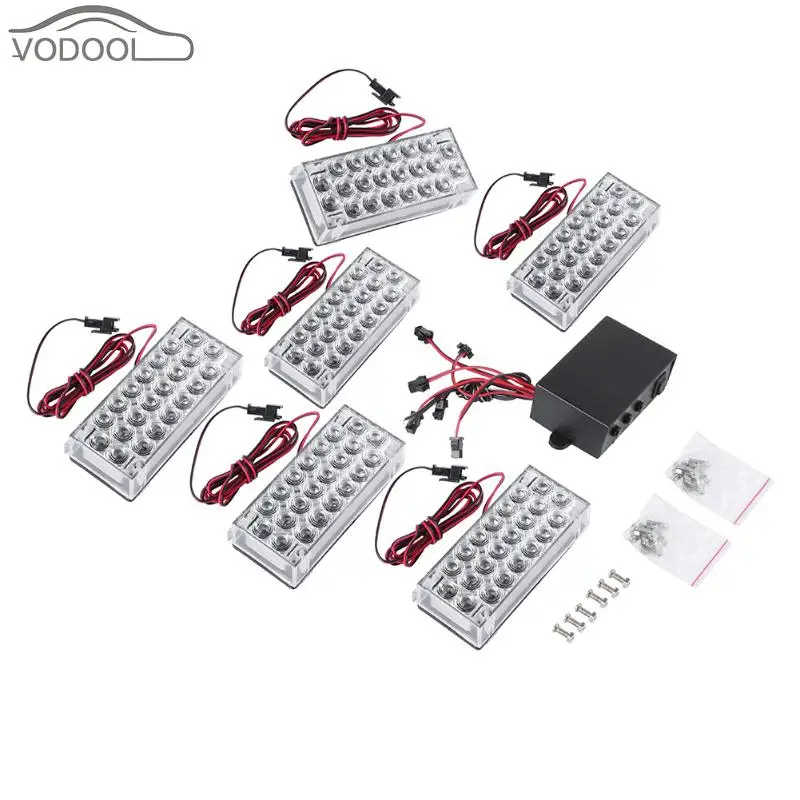 

6Pcs Car LED Strobe Flash Warning Light Automobiles Light-emitting Diode Flashing Emergency Firemen Lamp with Controller DC 12V