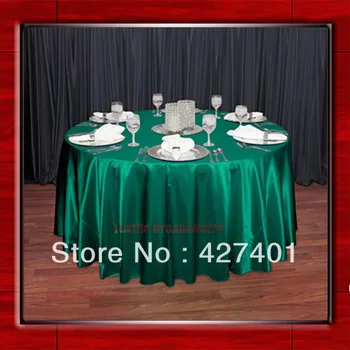 

Hot Sale Green 54" round shaped poly satin table cloth/Tablecloths/Table overlay for wedding party decorating