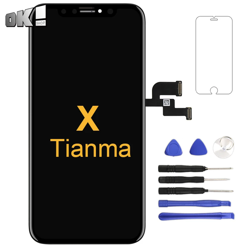 TFT Tianma High Quality Screen For iPhone X LCD Touch Screen No Dead Pixel Black Display Assembly Phone Replacement Spare Parts