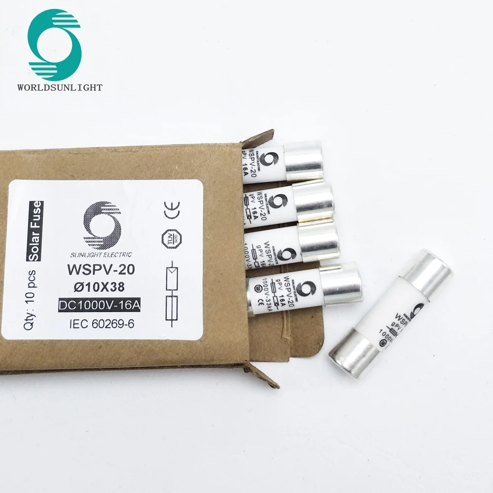 10 шт. в упаковке 10*38 мм 1000 В 1A 2A 8A 10A 12A 15A 20A 25A 30A DC PV солнечный предохранитель для