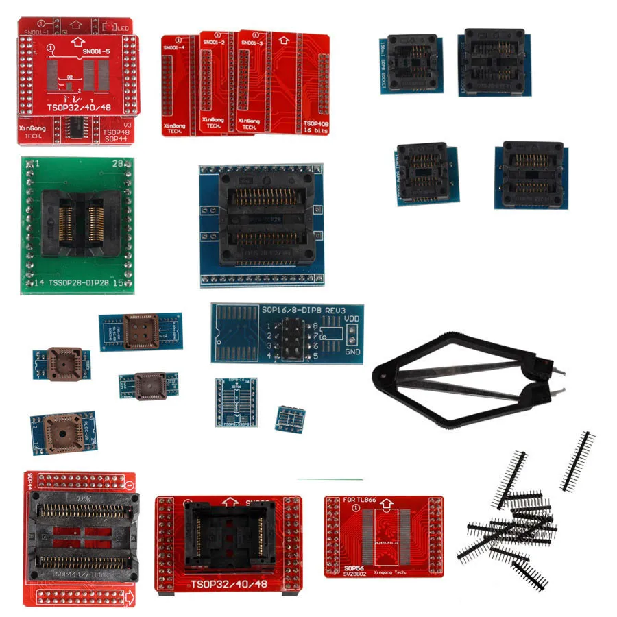 Full Set 21pcs Socket Adapters for Super Mini Pro TL866A / TL866CS EEPROM Programmer | Автомобили и мотоциклы