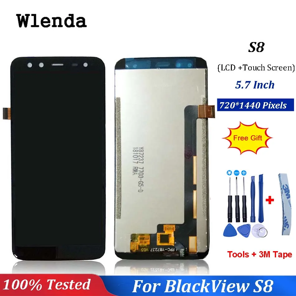 ЖК дисплей 5 7 дюйма BlackView S8 + дигитайзер сенсорного экрана сменная стеклянная