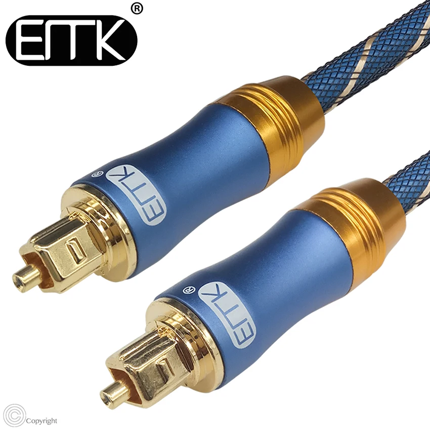 EMK 2017 new 5.1 Digital Sound SPDIF Toslink Cable fiber optical toslink audio cable Connector adapter with braided jacket 15m (1)