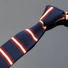 Ikepeibao темно-синие желтые обтягивающие вязаные галстуки тонкий узкий галстук на шею мужской галстук с плоской головкой