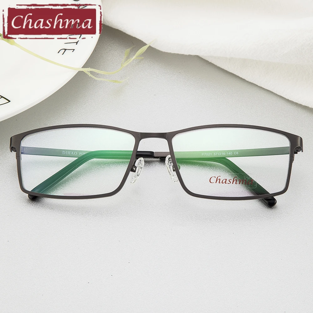 US $33.75 Chashma Gentlemen Pure Titanium Eyeglasses Frame Lentes Optics Top Quality Titanium Frames Male Big Black Frames Eye Glasses
