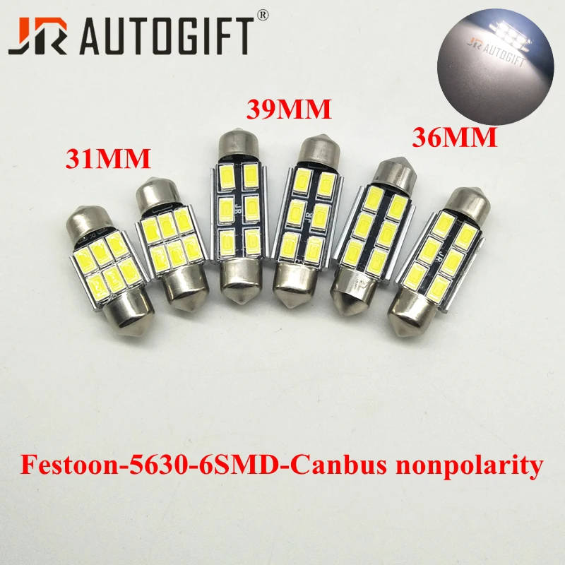 10 шт. 12 В 24 Festoon светодиодный 31/36/39 мм купольный светильник 5630 5730 6 CANBUS без ошибок