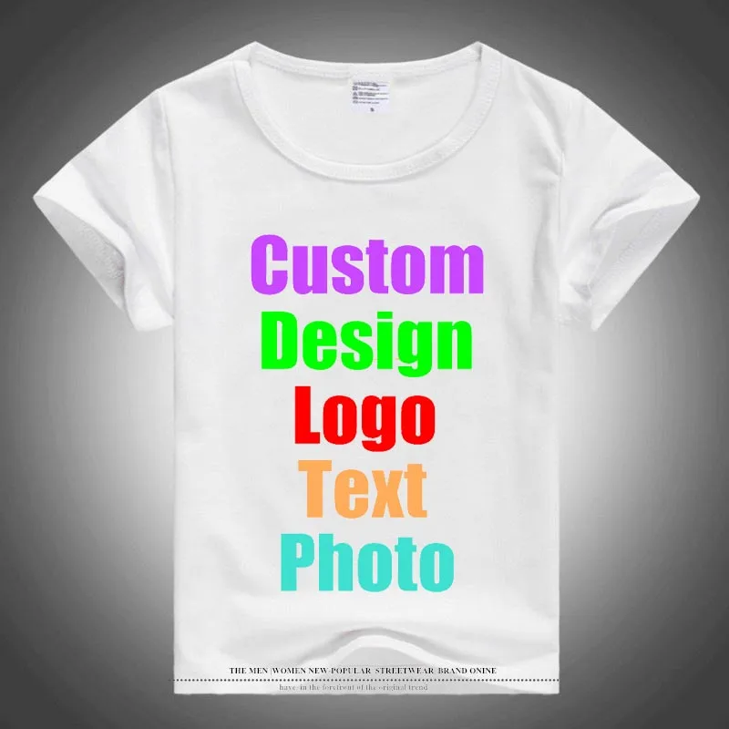 

Cute Kawaii Children Kid Custom DIY Uniform Unisex Photo Printing Text T shirt Summer Short Sleeve advertising Women Tees Tshirt