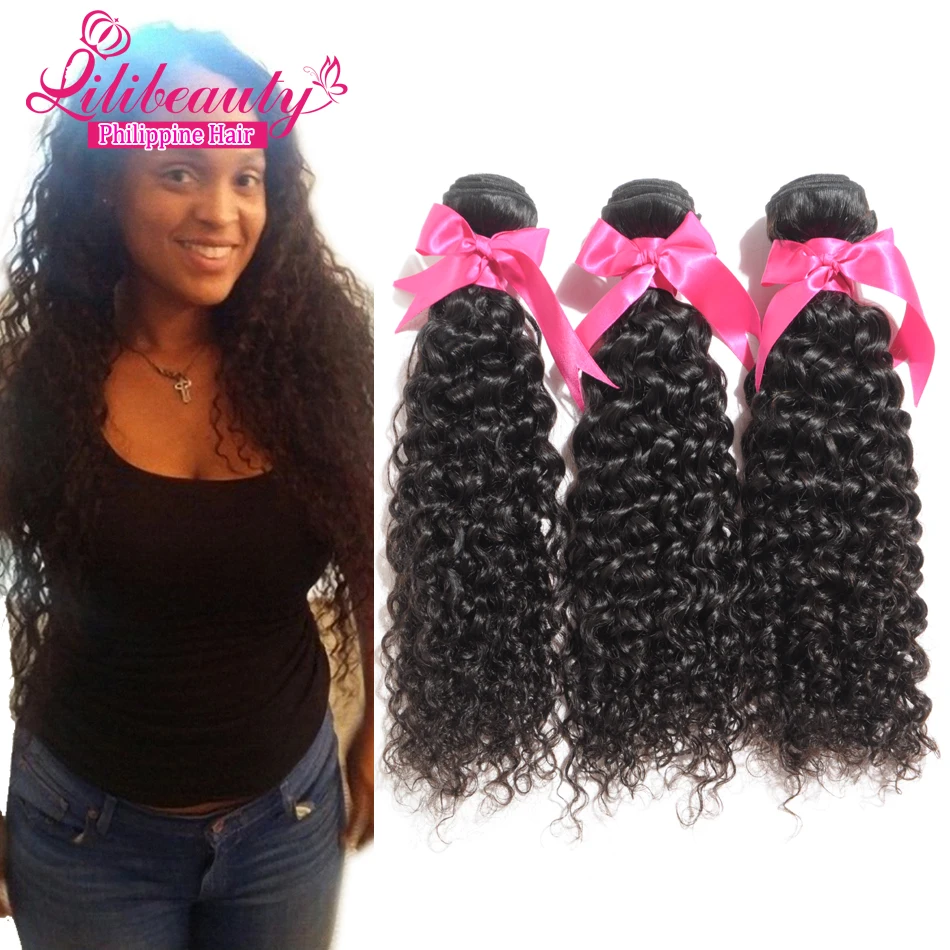 Hot Selling LiLi Hair Products 7A Philippine Virgin Hair Deep Curly